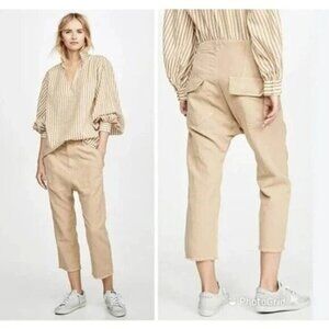 Nili Lotan Luna Linen Pants Size 2 Beige